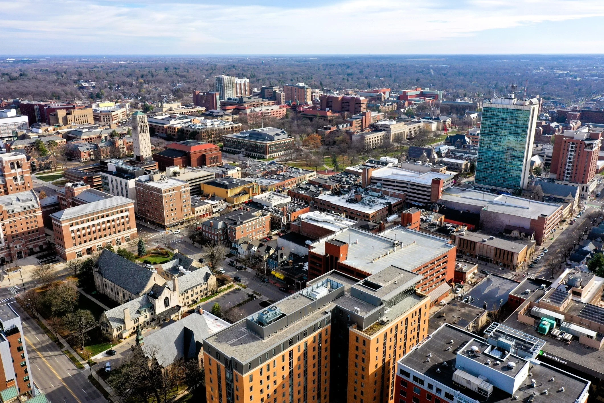 Commercial flat roof in Ann Arbor Michigan